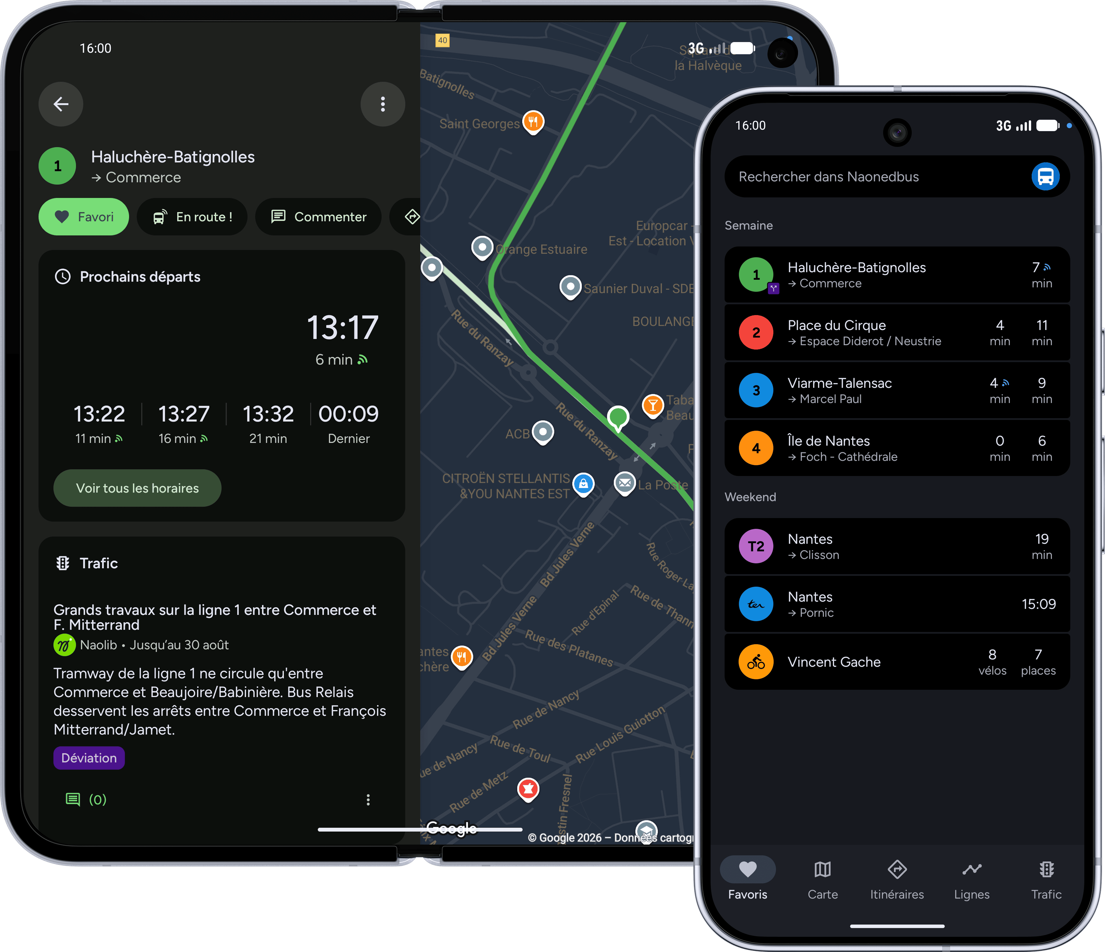 Application Naonedbus — horaires bus, tramway et Tram-Train à Nantes