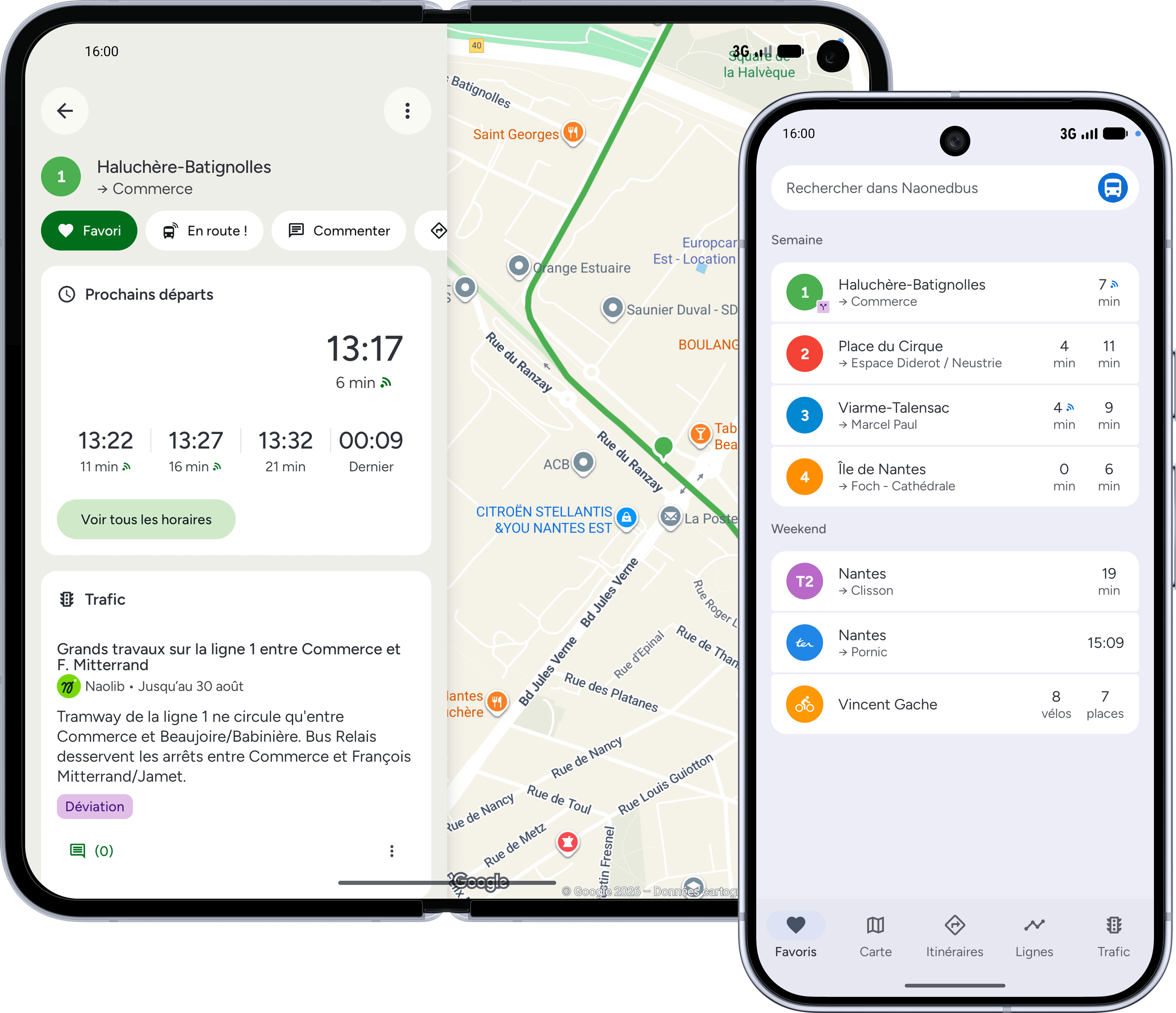 Application Naonedbus — horaires bus, tramway et Tram-Train à Nantes